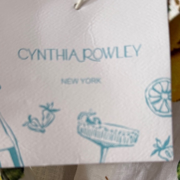 Cynthia Rowley White Maxi Dress with Yellow Lemon Print linen - Picture 10 of 10